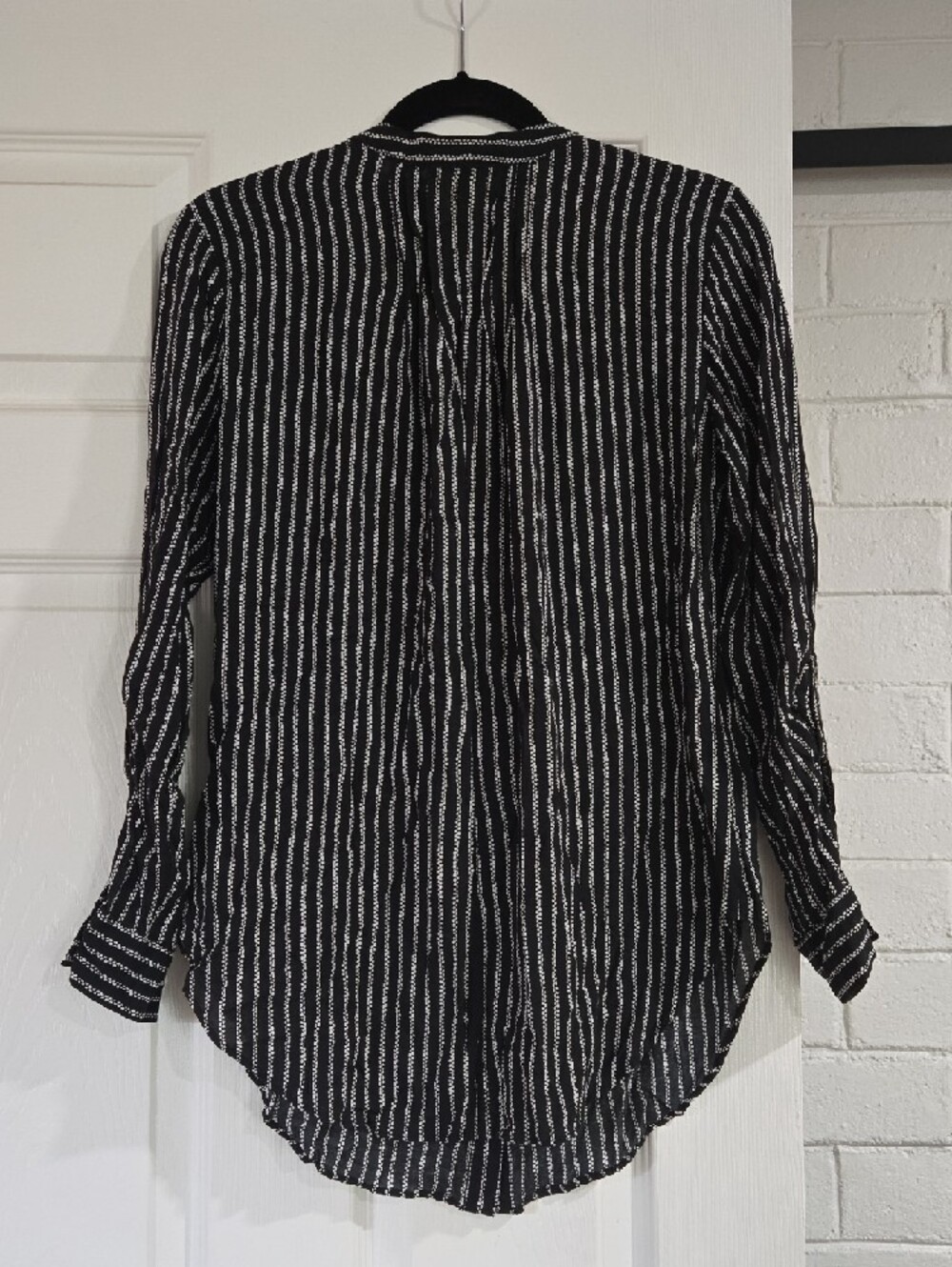 Anthropologie Calia Black & White Striped Geo-Print Tunic Size 10 - Picture 5 of 6